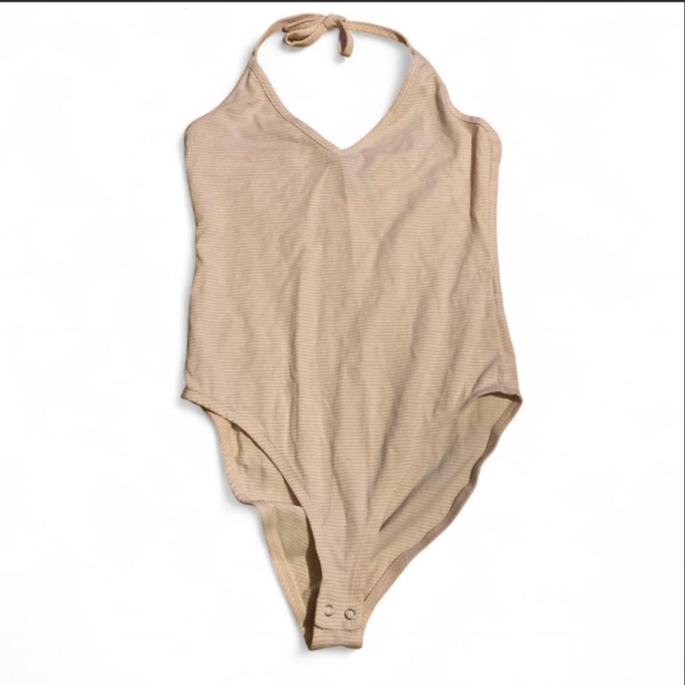 Forever 21 Striped HalterOne Piece Bodysuit